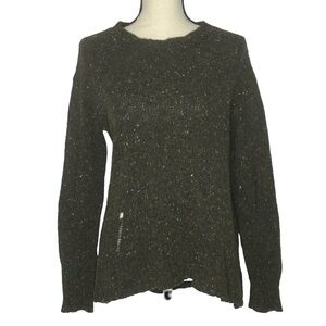 Margaret O’Leary Olive Green Distressed Sweater
